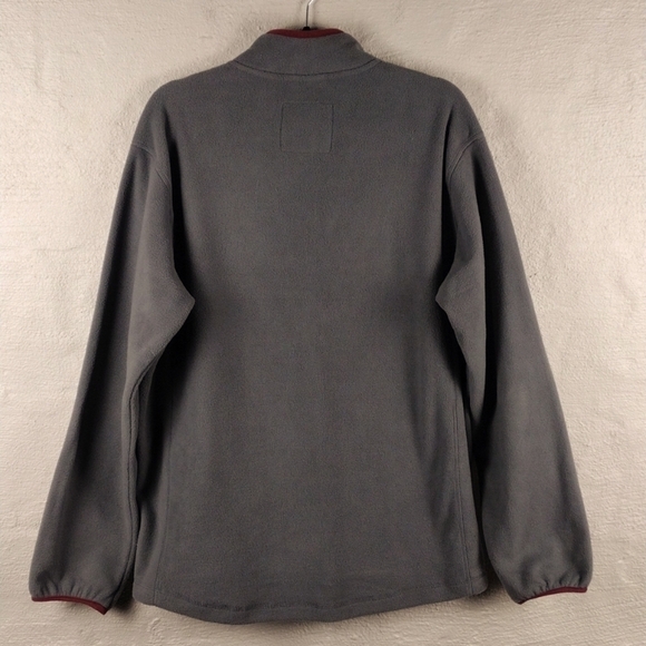 Hawke & Co Gray Funnel Neck 1/4 Zip Up Long Sleeve Fleece Pullover - Picture 8 of 9